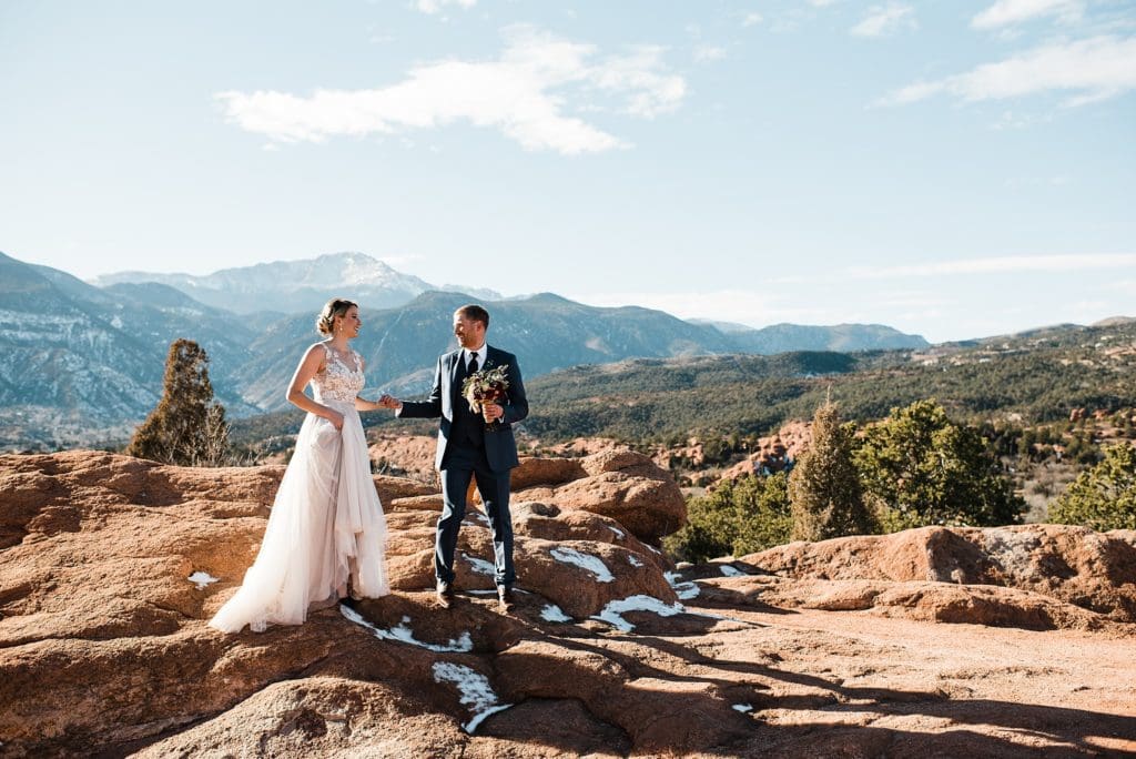 wedding photos at high point at garden of the gods in colorado springs