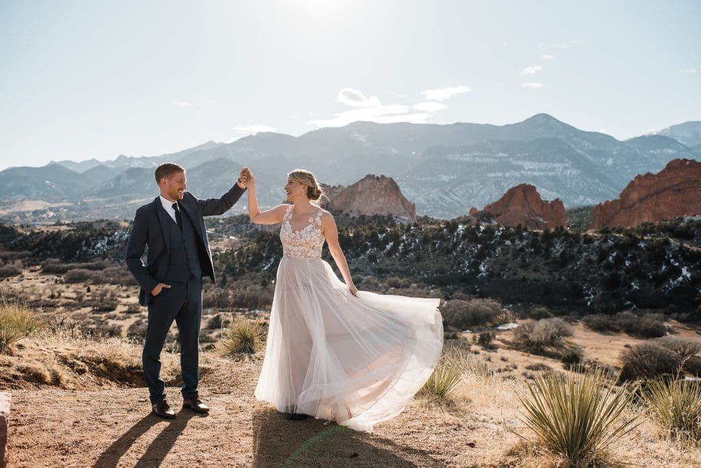 wedding party photos at mesa overlook in colorado springs