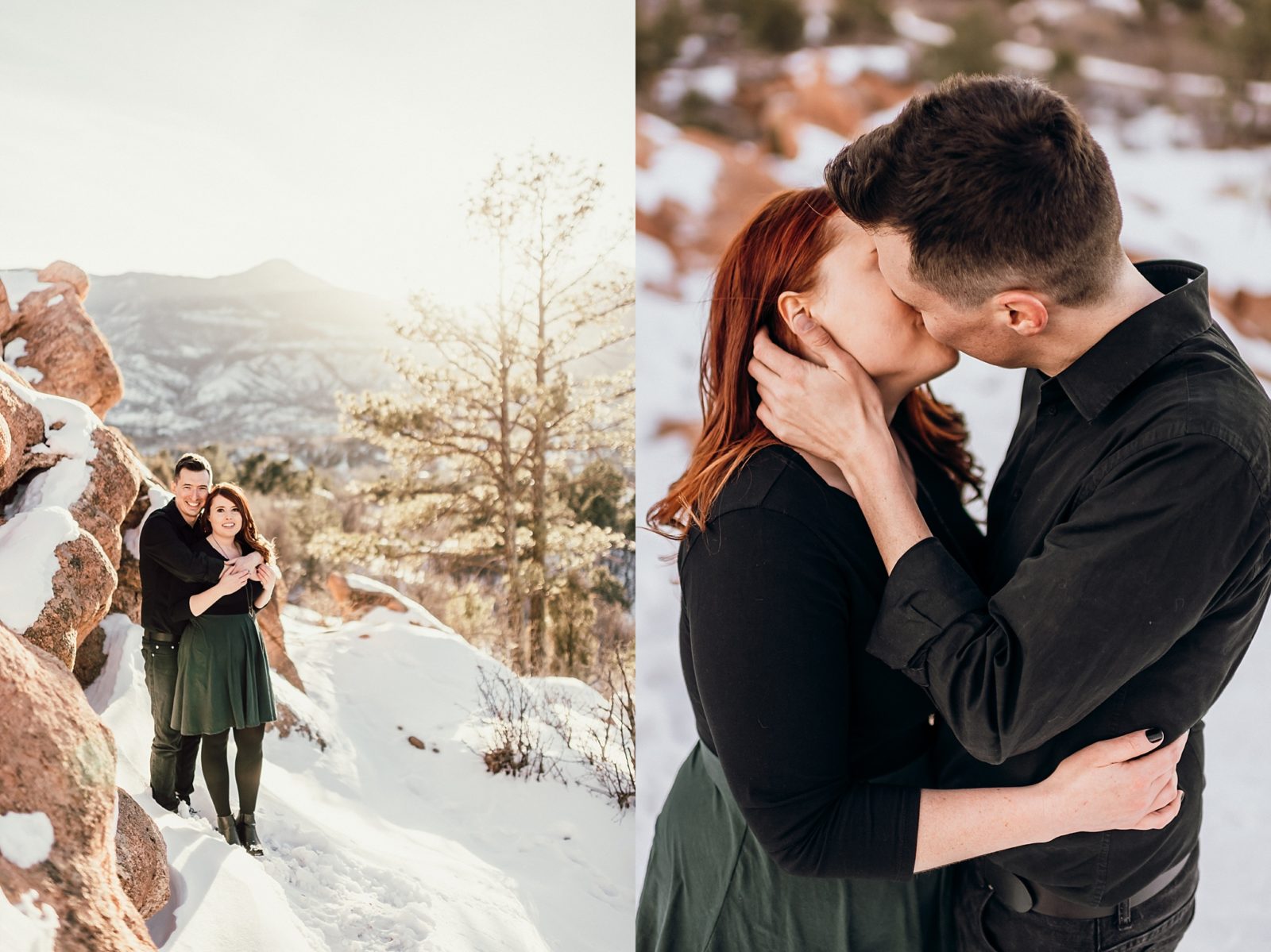 engagement photos at high point at garden of the gods in colorado springs
