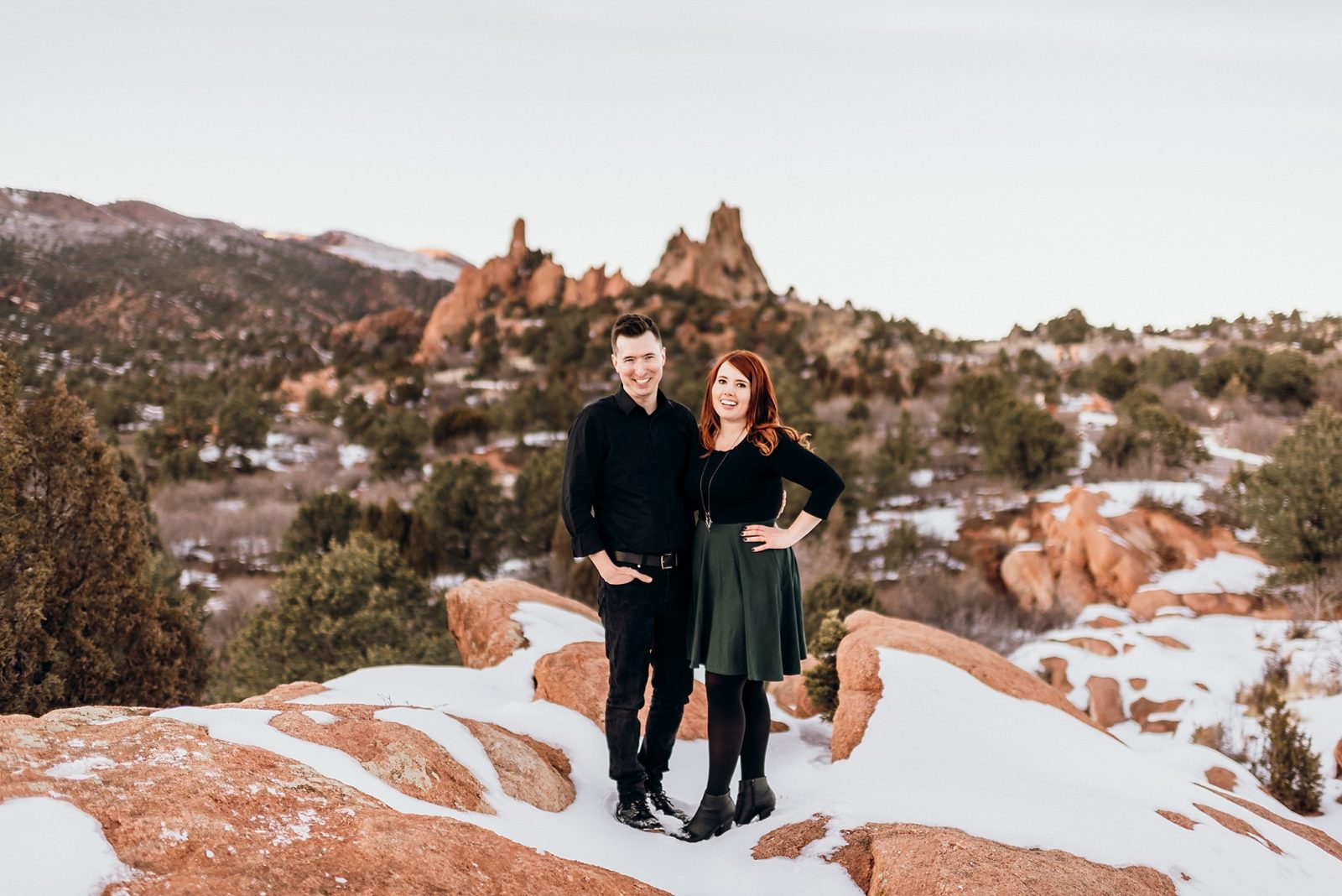 engagement photos at high point at garden of the gods in colorado springs