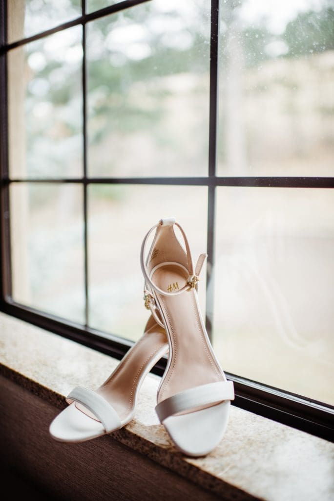 bridal shoes in the window