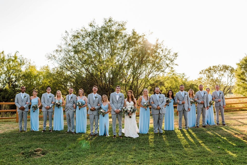 pale blue and gray wedding party