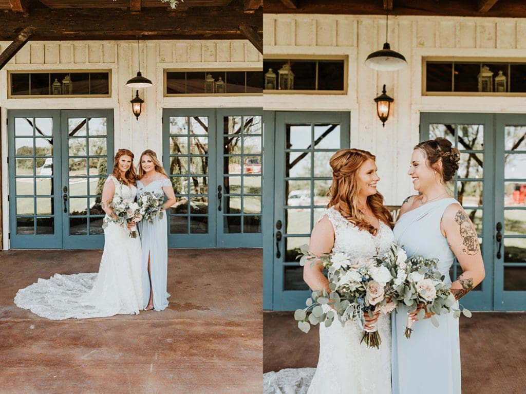 pale blue bridal party at deerfield estates in waco