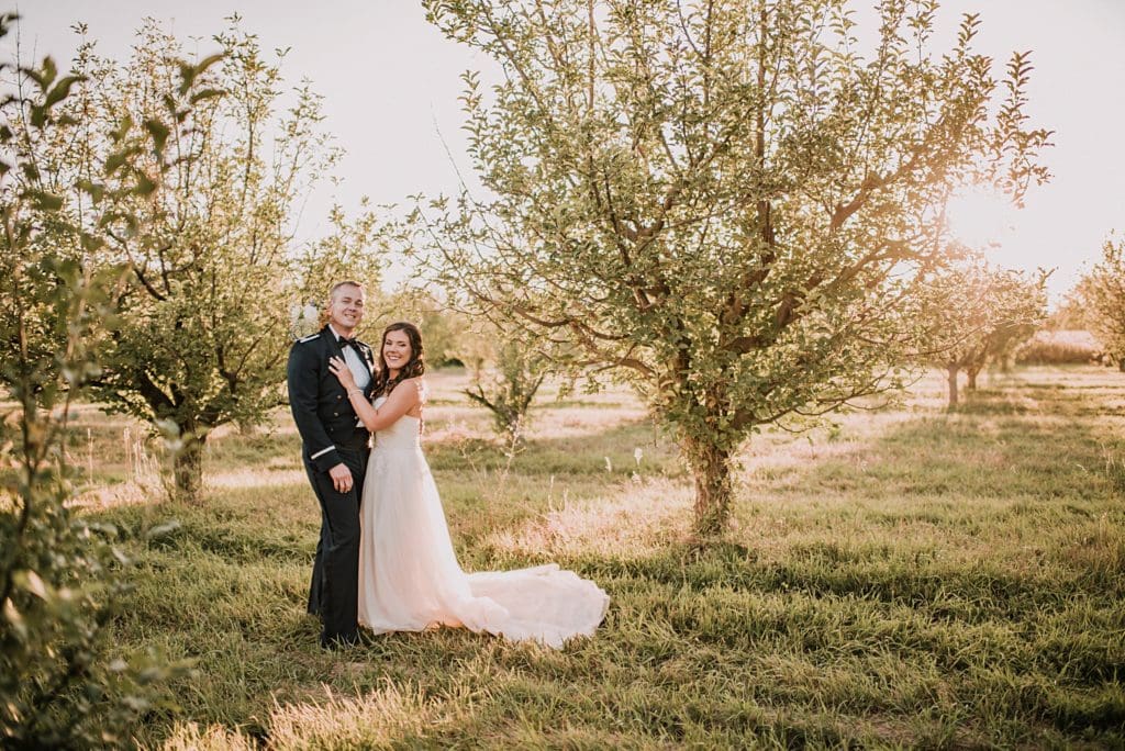 apple orchard wedding portraits
