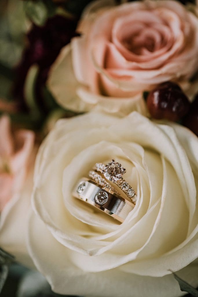 wedding ring in flowers