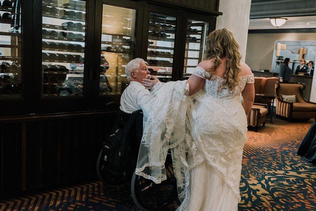 first look with dad in a wheelchair