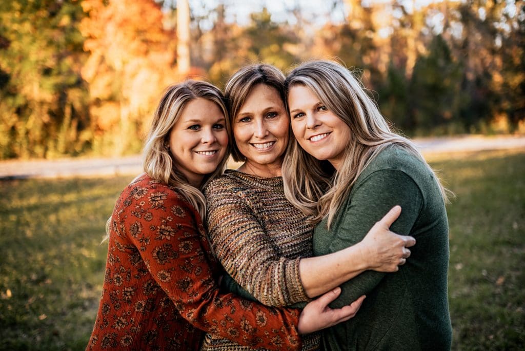 mother with two daughters photo