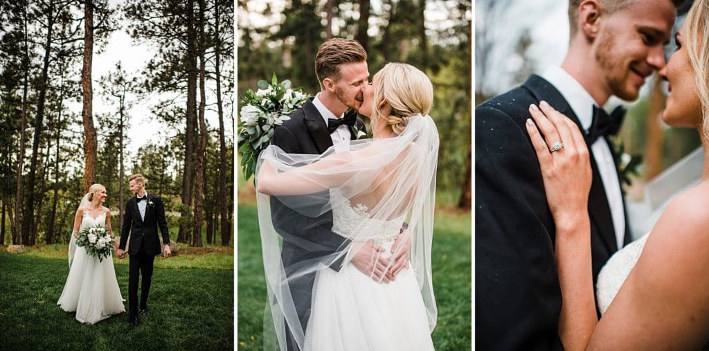 wedding day portraits in the forest