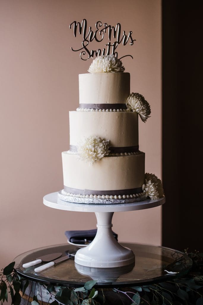 simple 3 tiered buttercream wedding cake