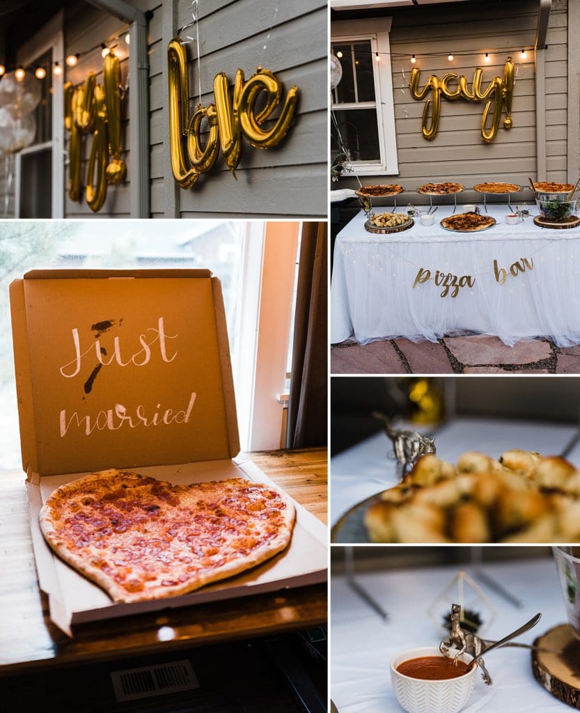pizza bar for wedding reception