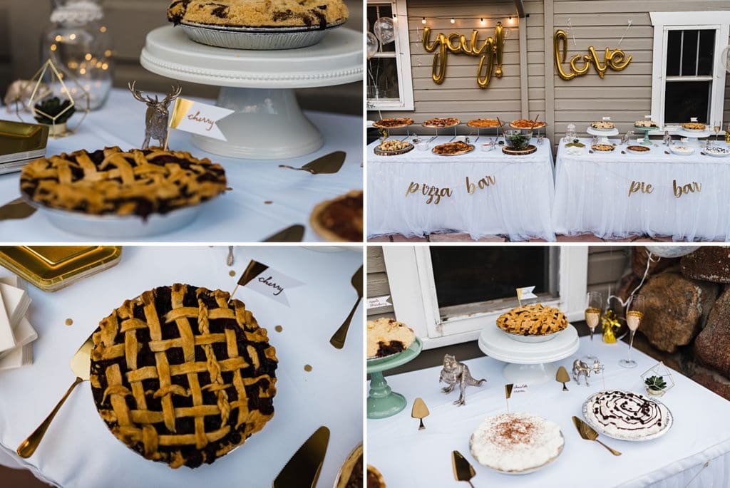 pie bar for wedding reception