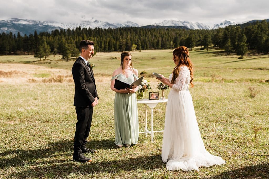 wedding ceremony in rocky mountain national park