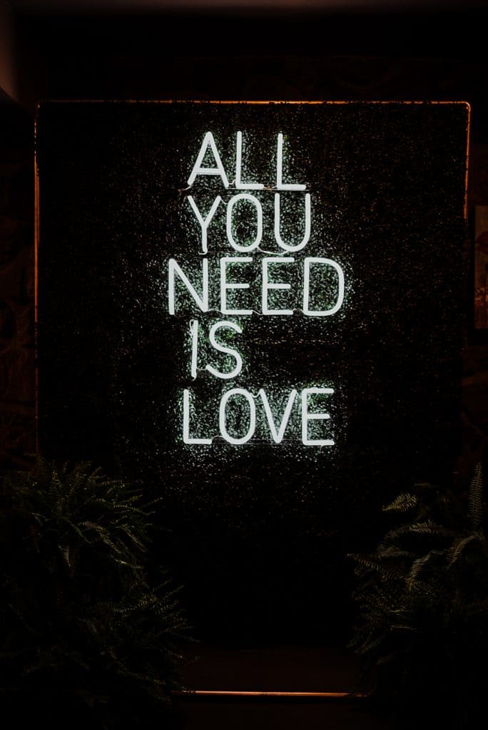 all you need is love neon sign