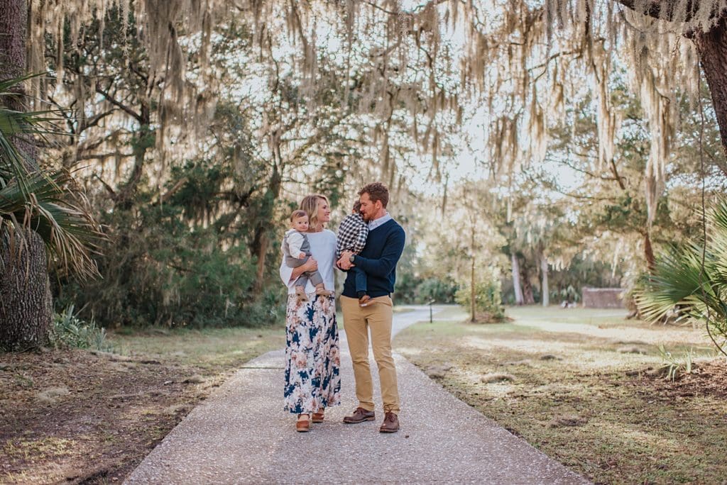 family photos with oaks and spanish moss