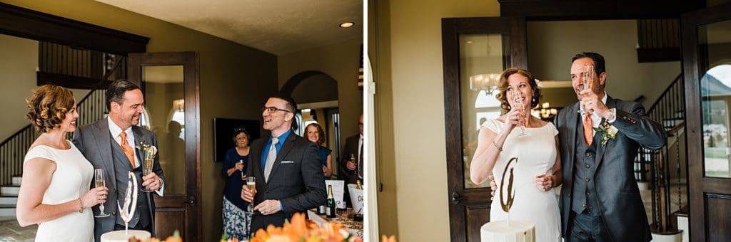 toasts for indoor estate wedding reception
