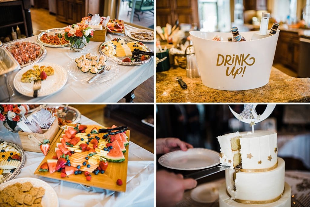 DIY wedding reception food set up