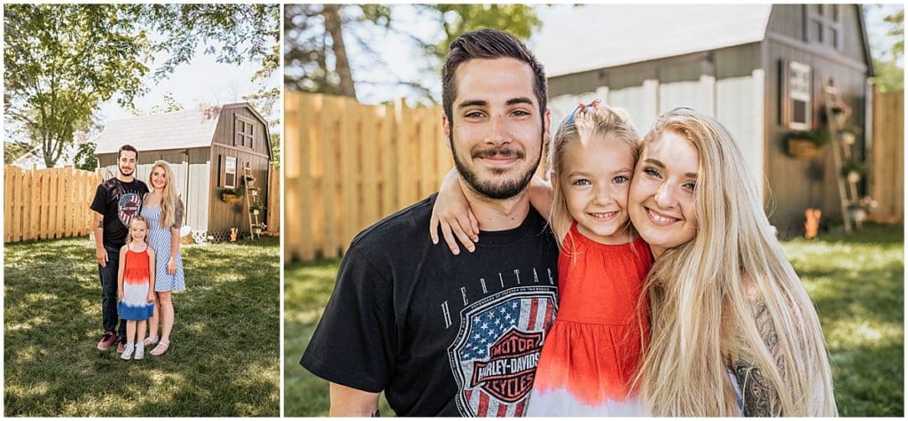 Backyard family photography session in Racine Wisconsin