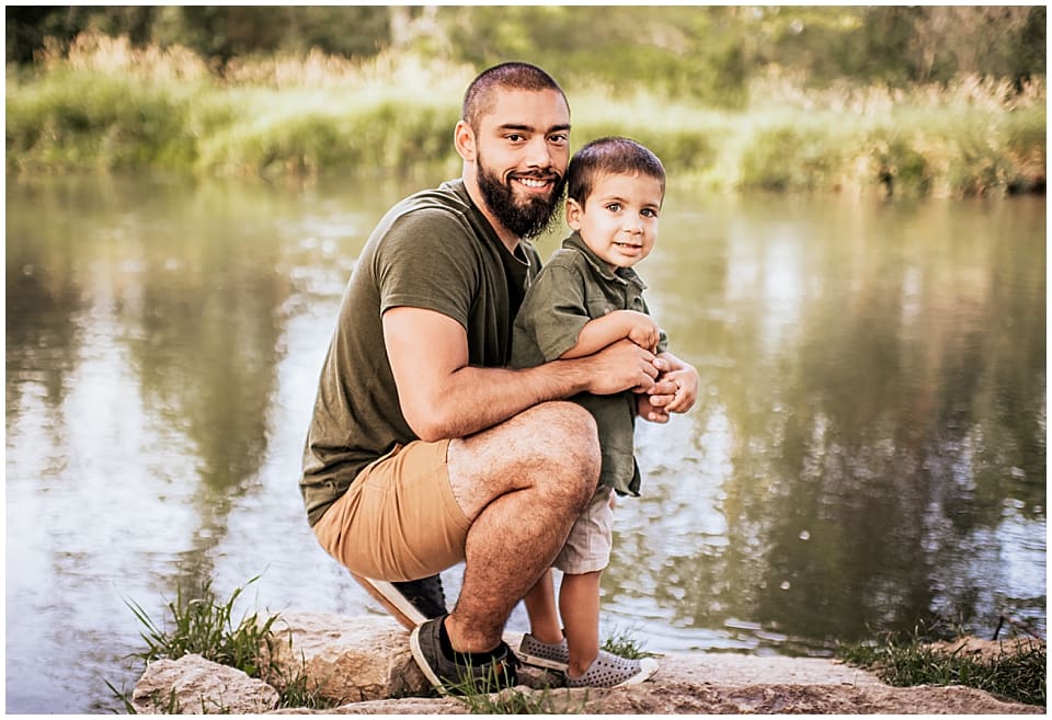 dad and son by the river