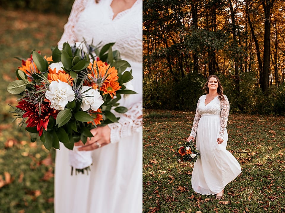 fall wedding in wisconsin bride