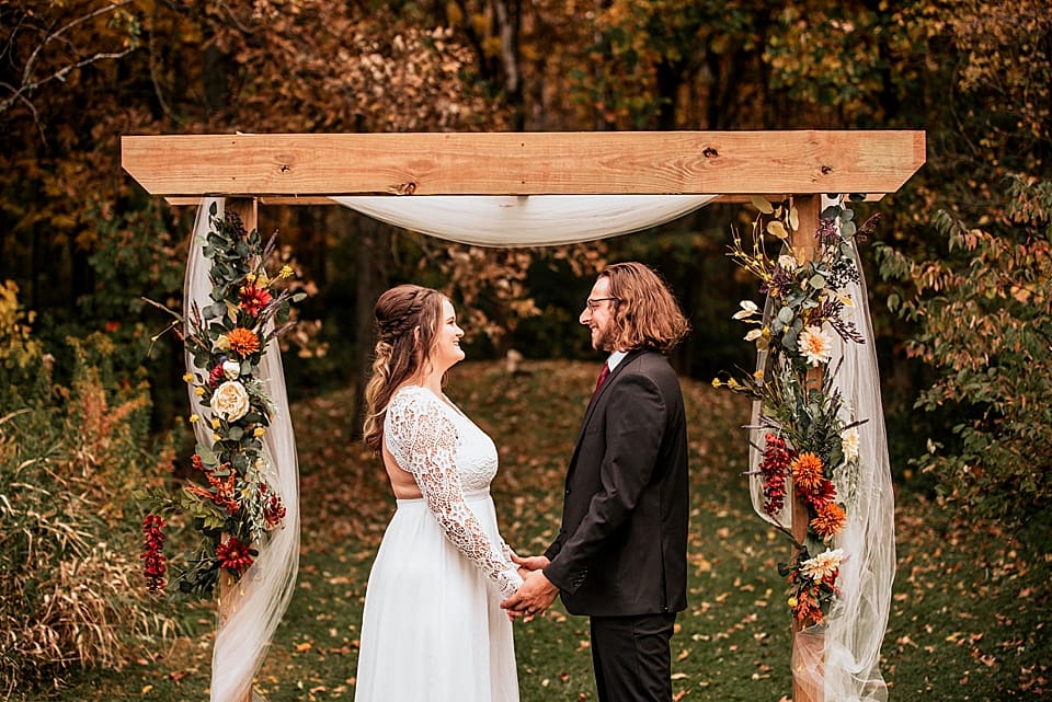 autumn inspired wedding arch