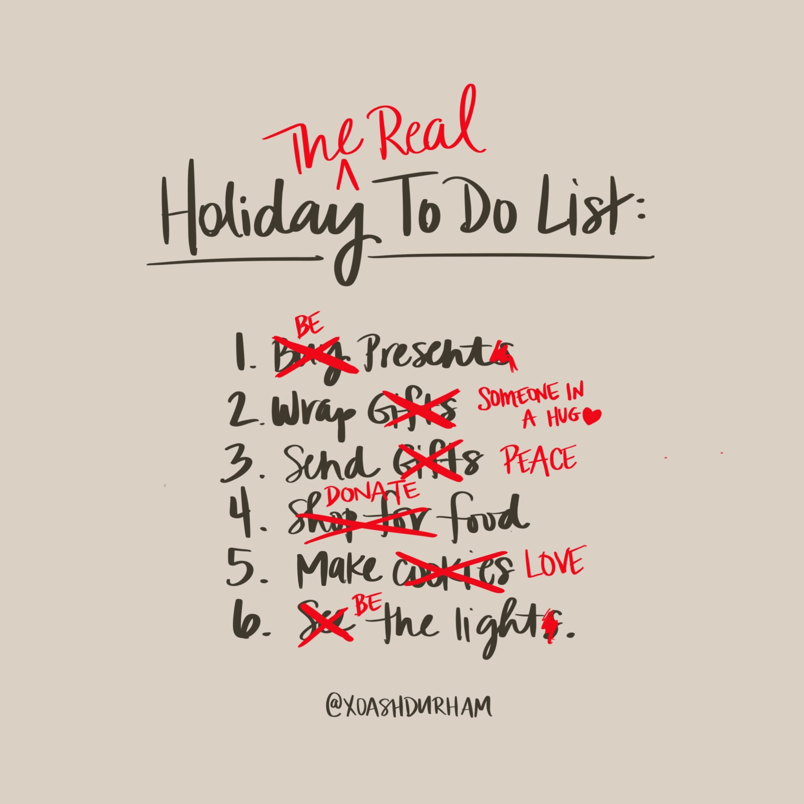 real christmas list hand lettering