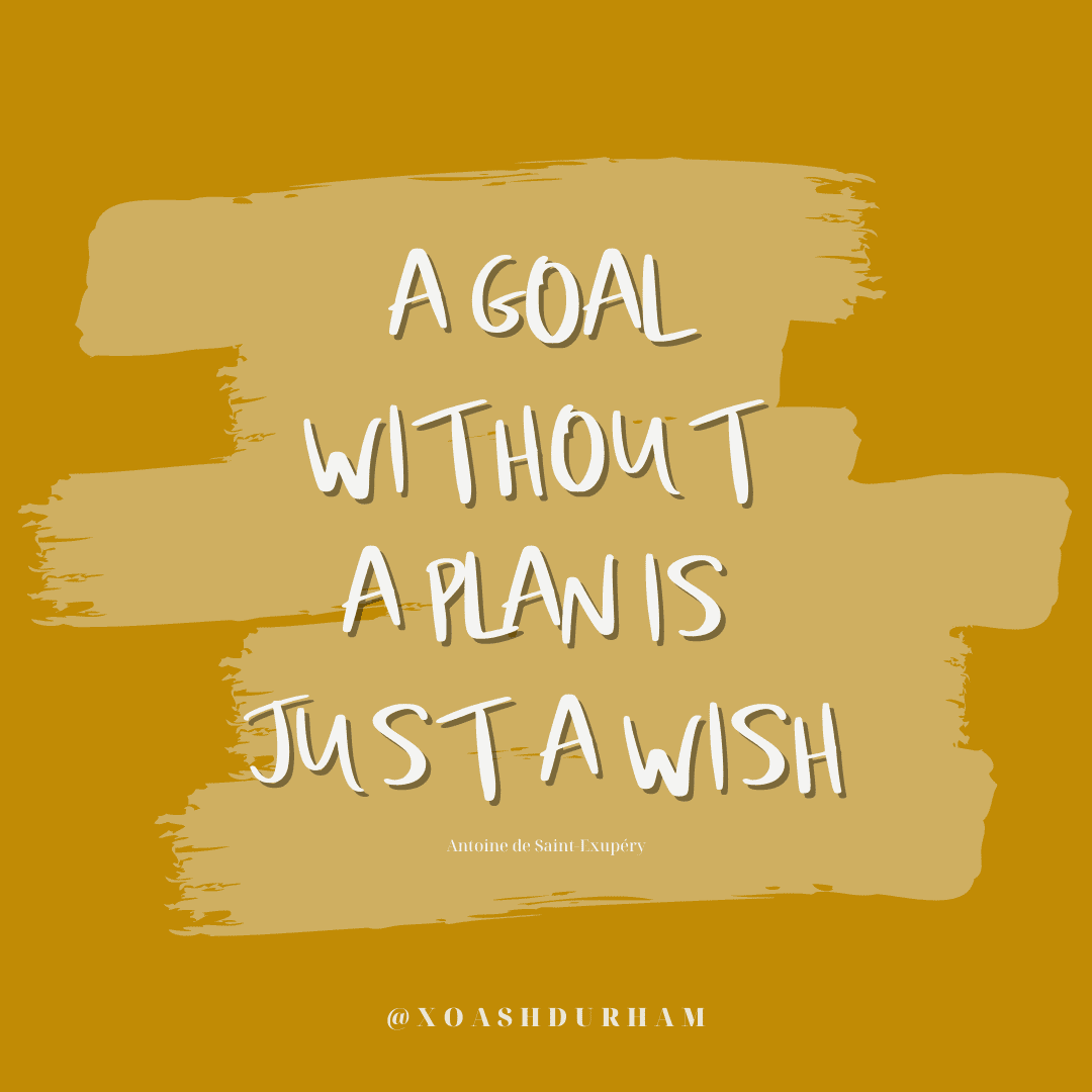 a goal without a plan is just a wish inspirational quote graphic