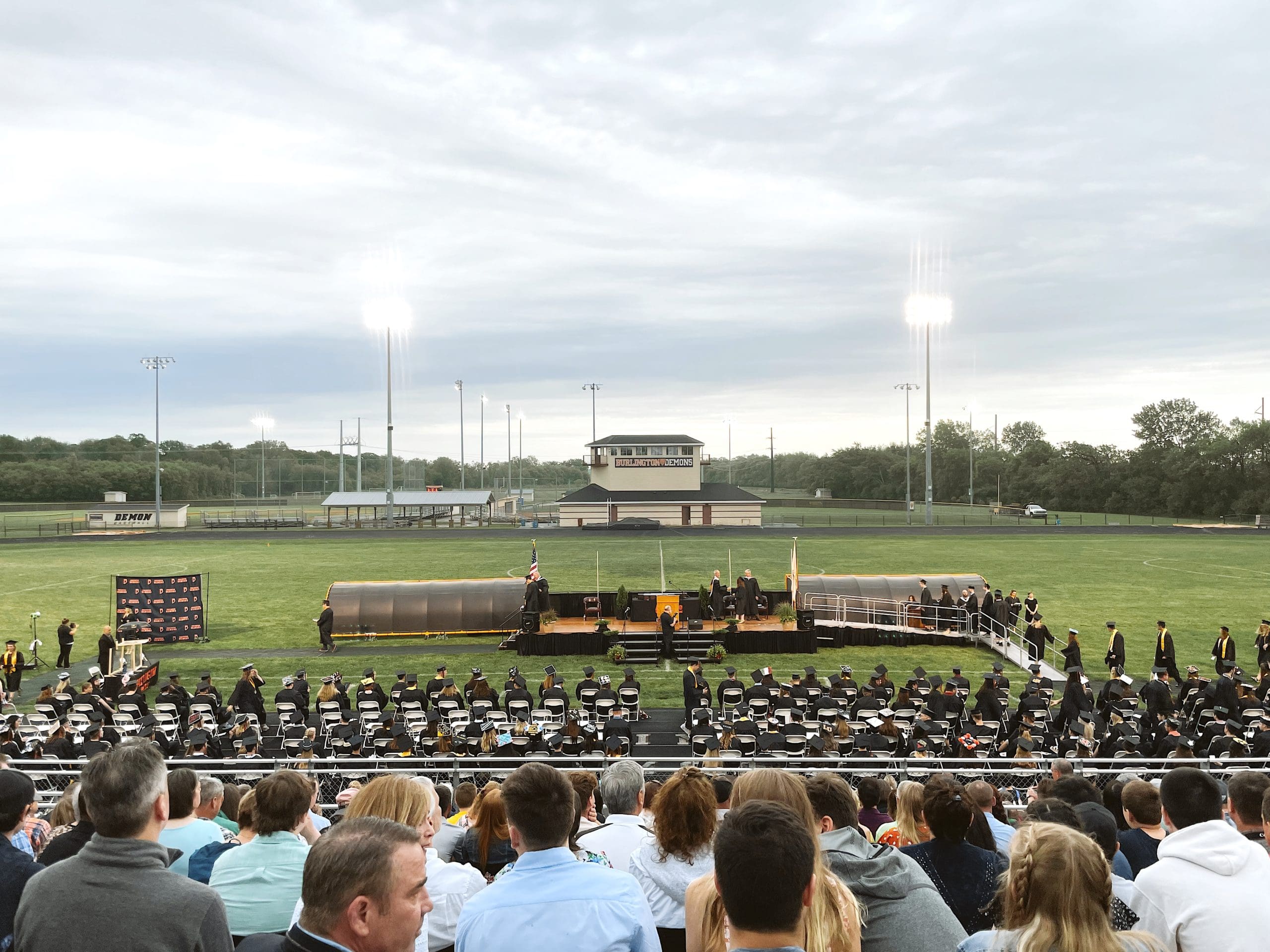 high school graduation at don dalton stadium burlington wisconsin