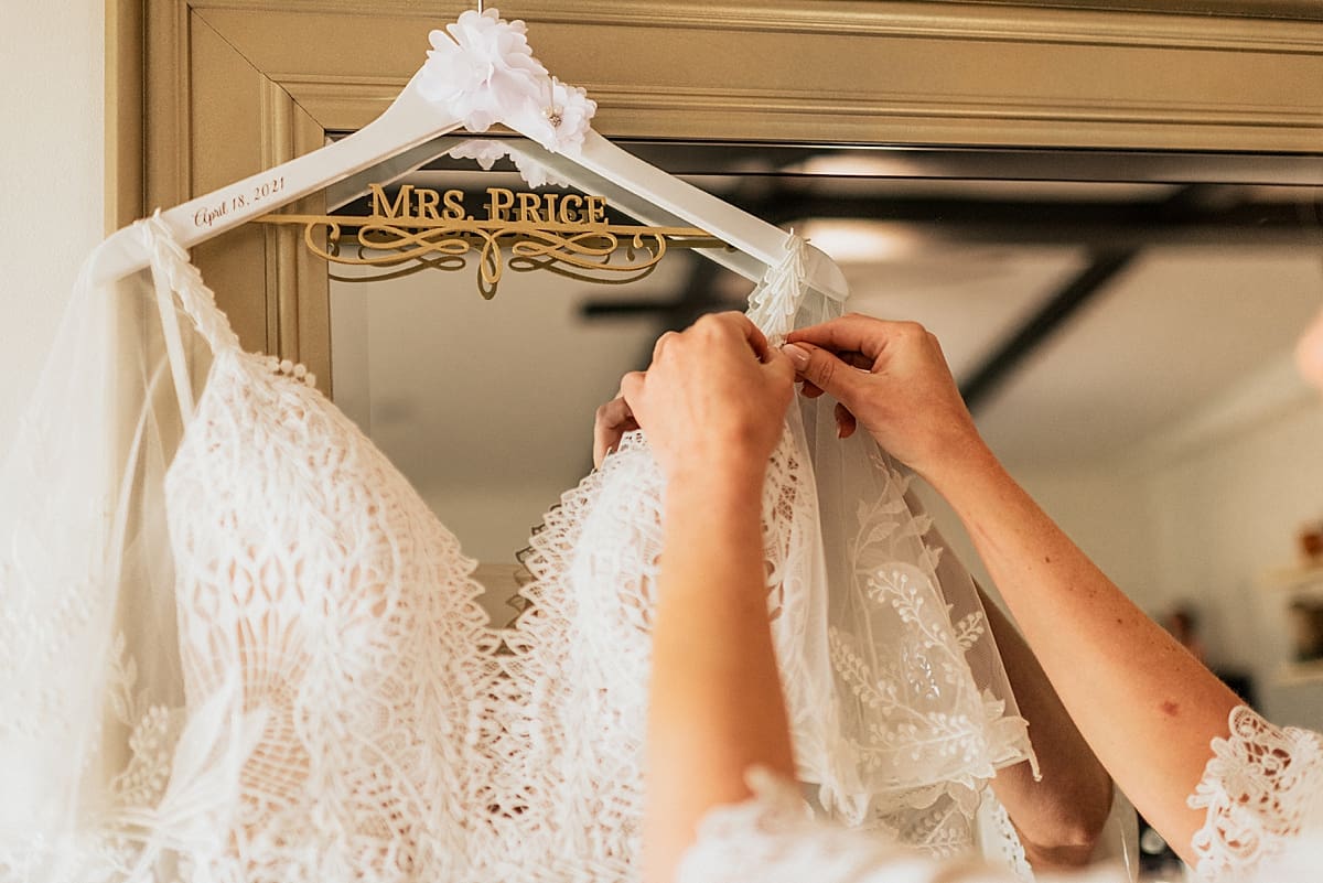 bridal gown on personalized mrs hanger