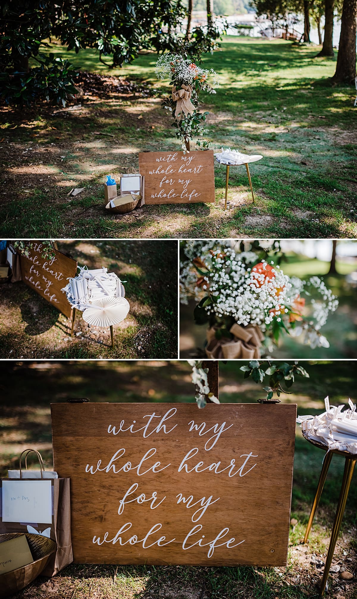 welcome sign for outdoor wedding