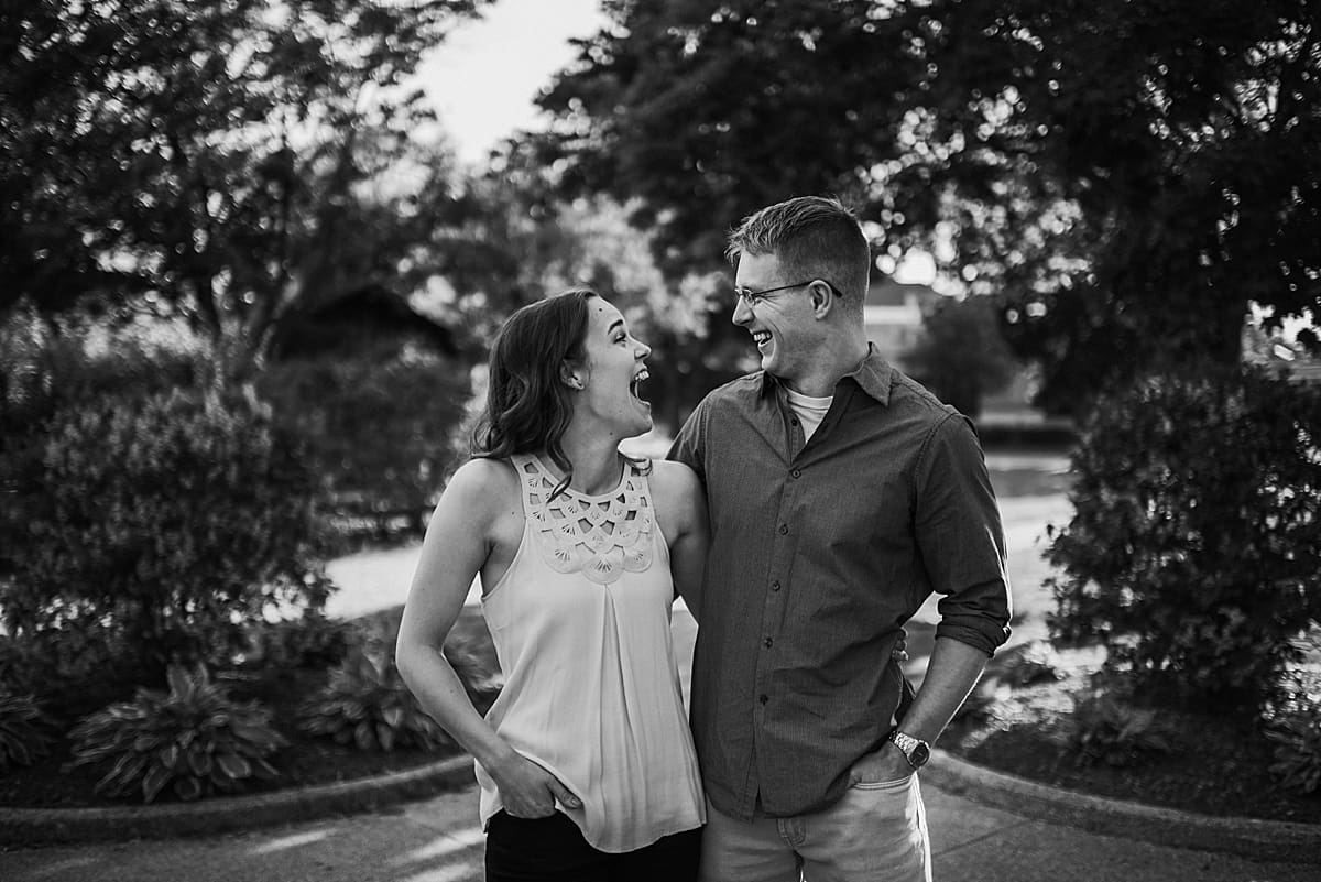 engagement photos at Wehmhoff Square in Burlington Wisconsin