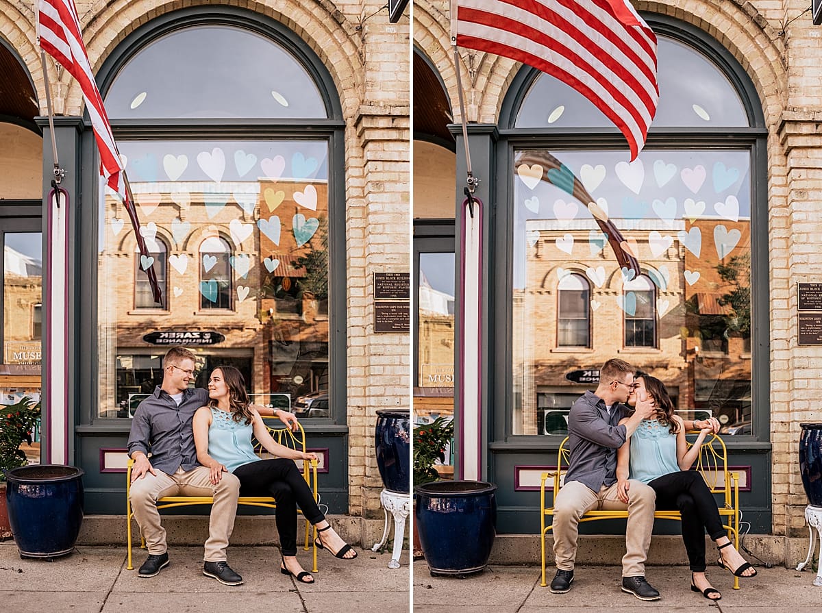 engagement photos at the loop in burlington wi