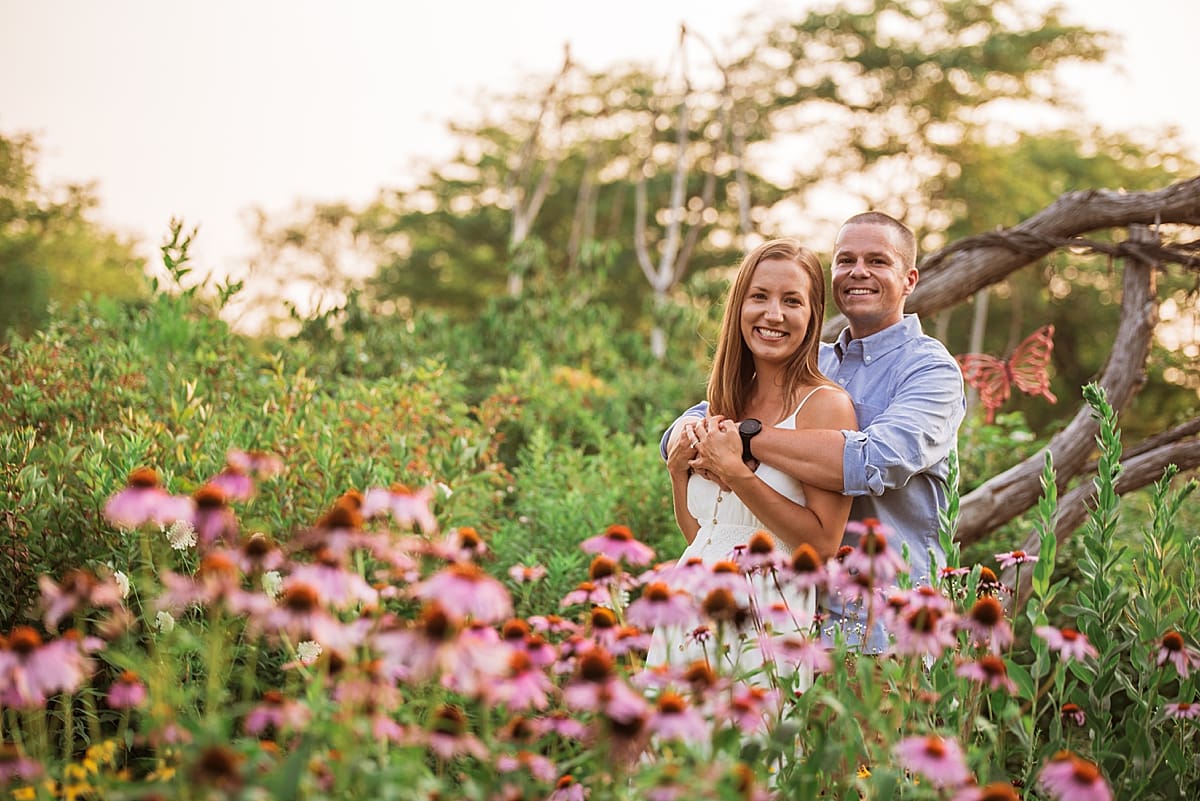 couple in a field of flowers