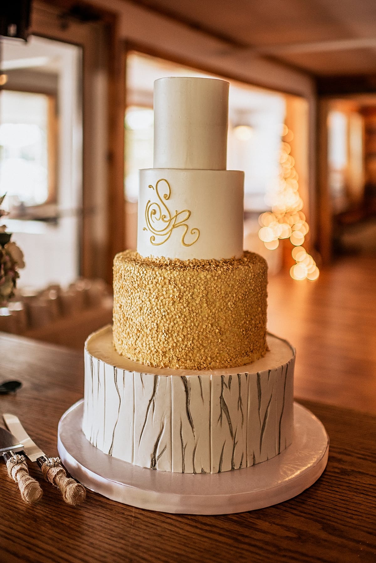 wedding cake by the gingerbread house in muskego