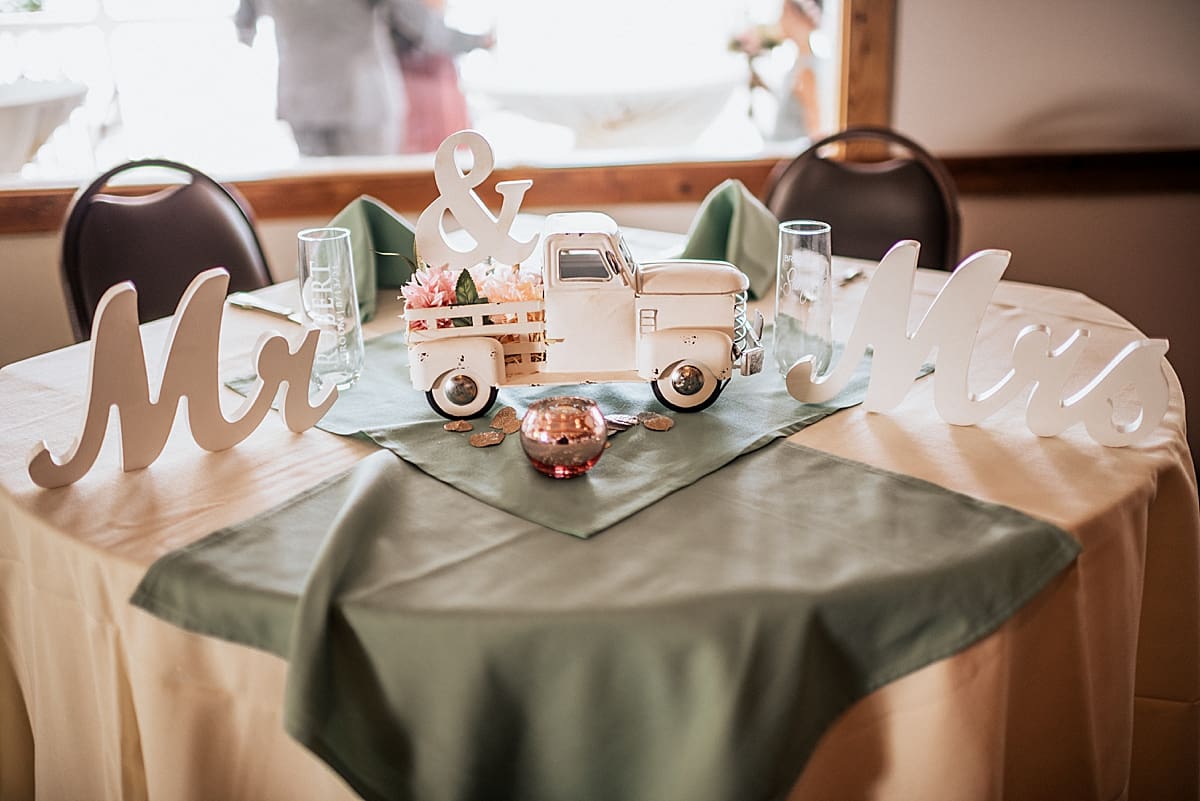 head table wedding decor truck