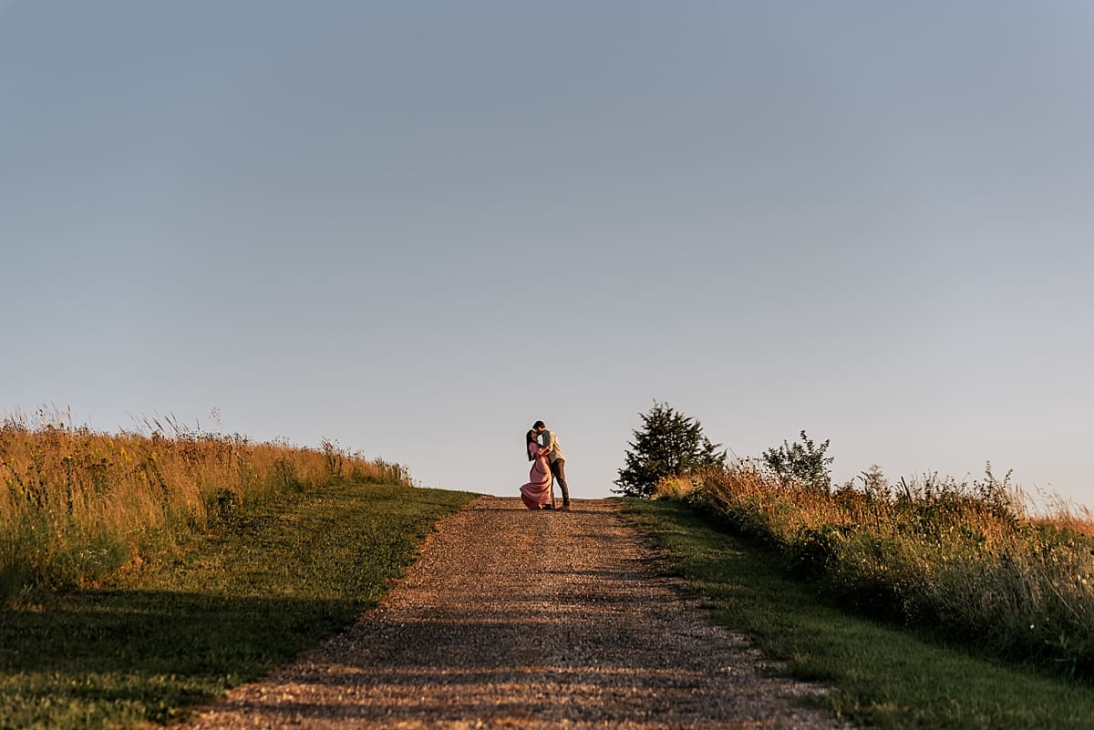 couple walking together in the sunset