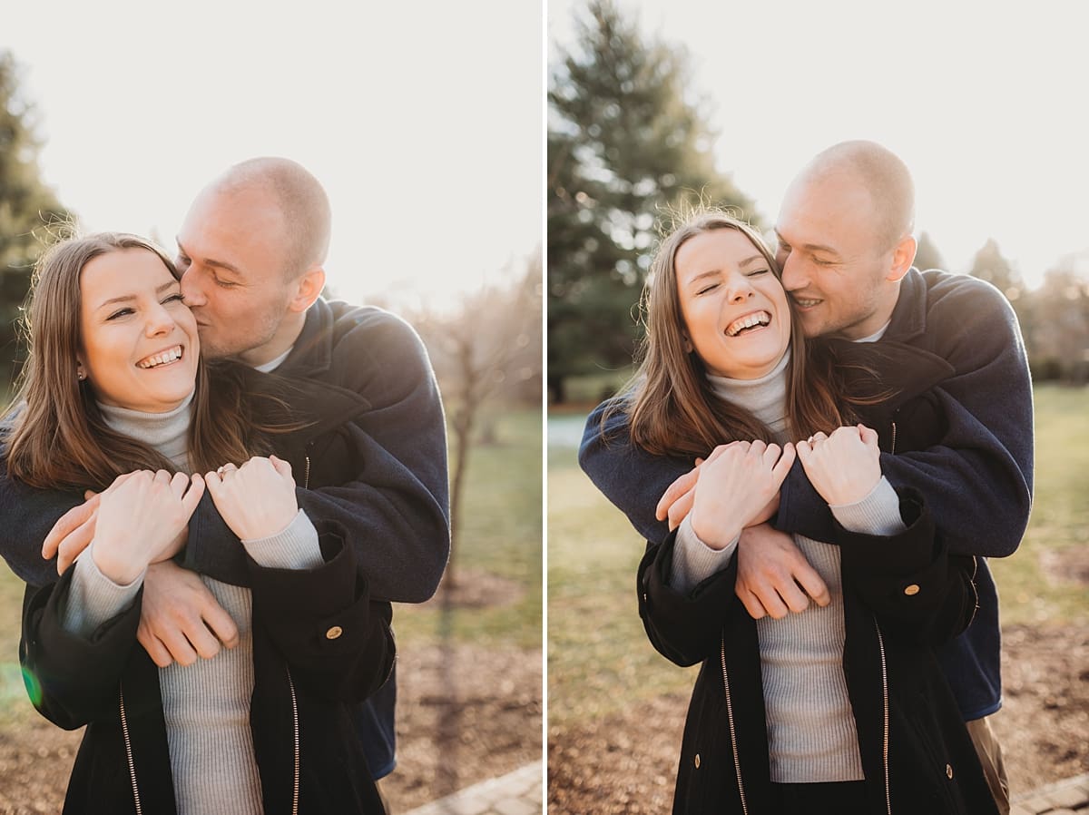 man kissing fiance a million times during engagement session