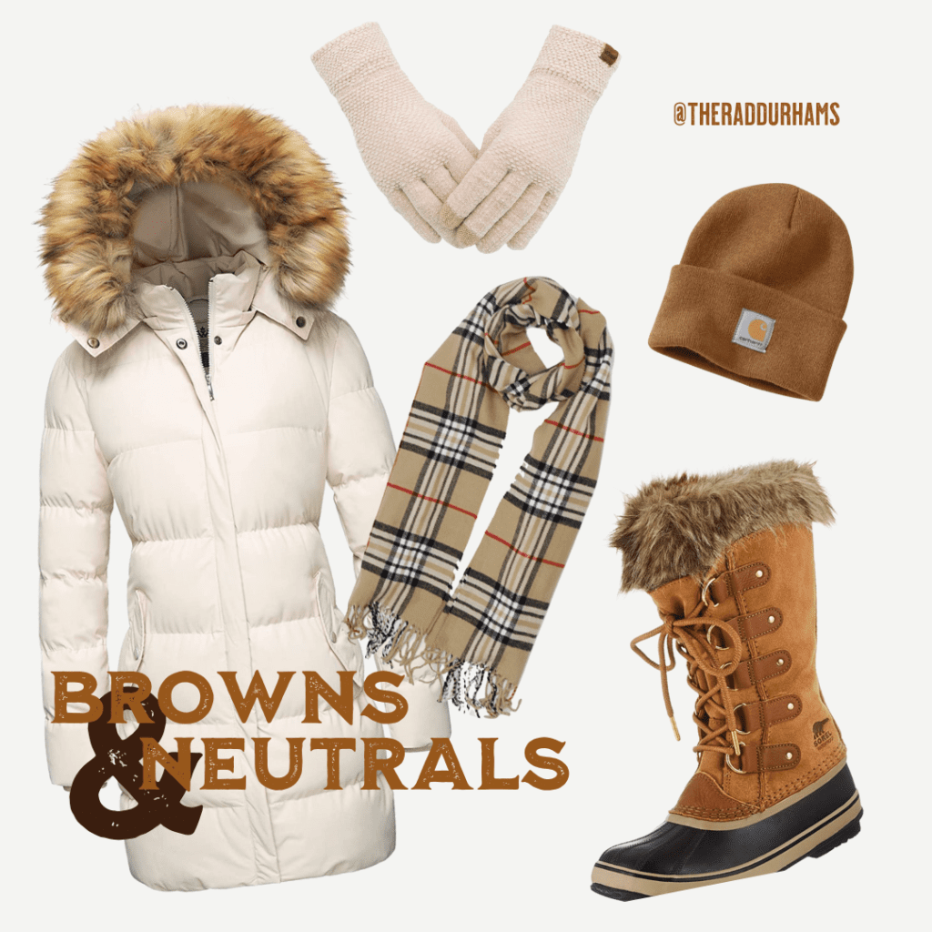 brown and neutral outfit idea for winter engagement session brown and neutral outfit idea for winter engagement session
