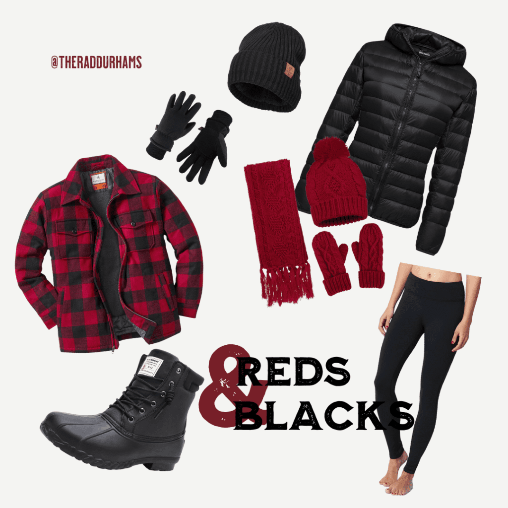 red and black outfit idea for winter engagement session red and black outfit idea for winter engagement session