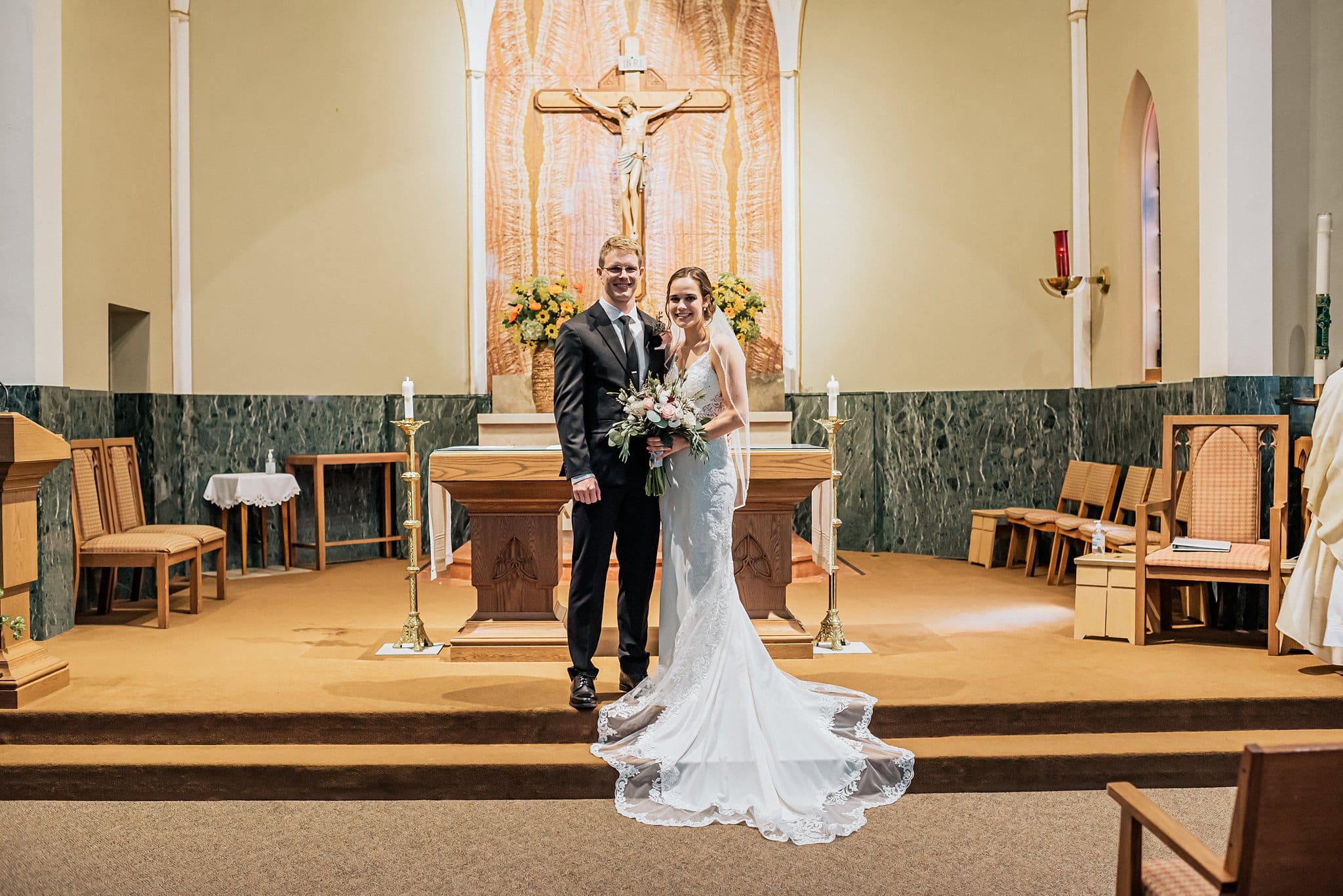 wedding photos at st patricks parish elkhorn wisconsin