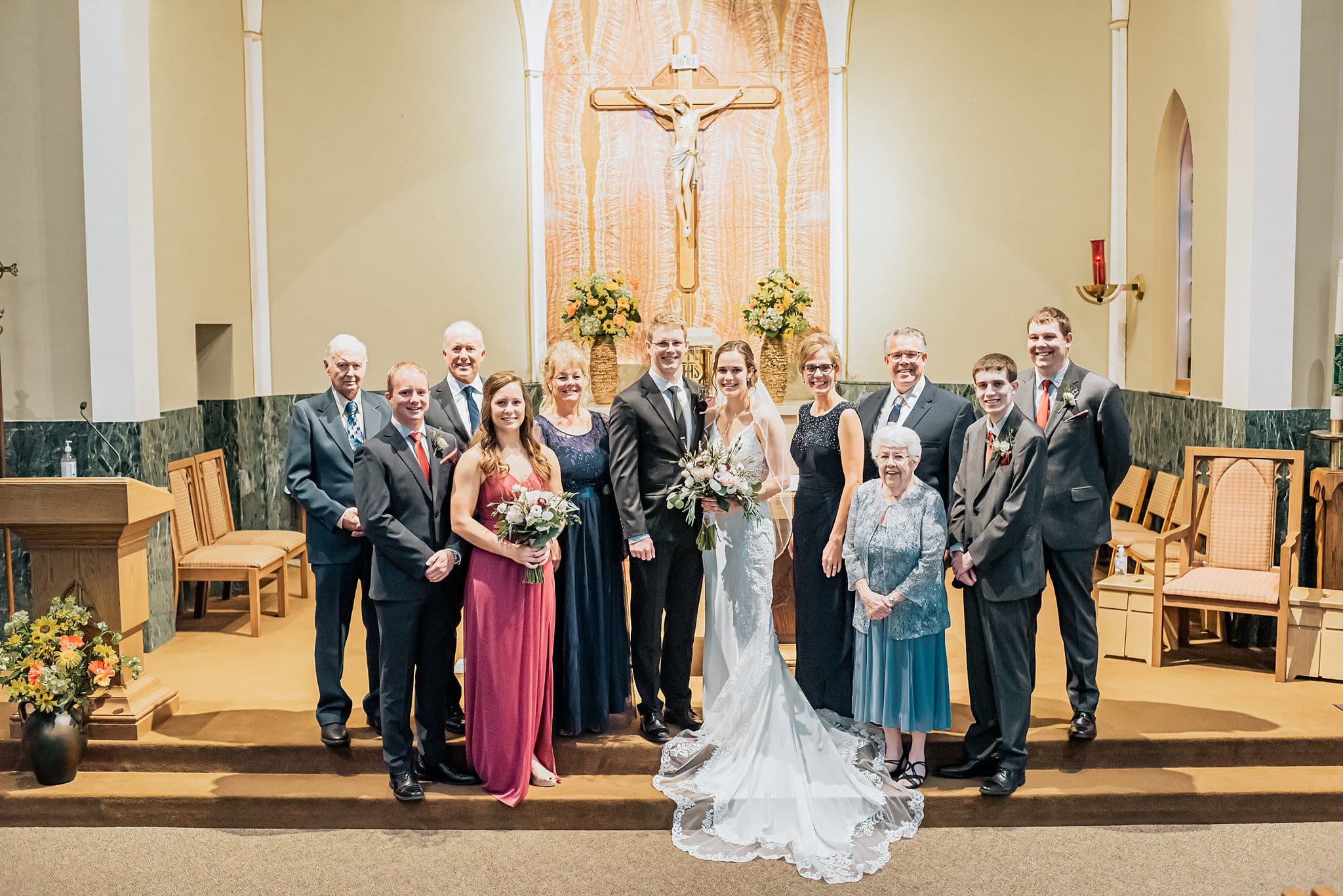 wedding photos at st patricks parish elkhorn wisconsin