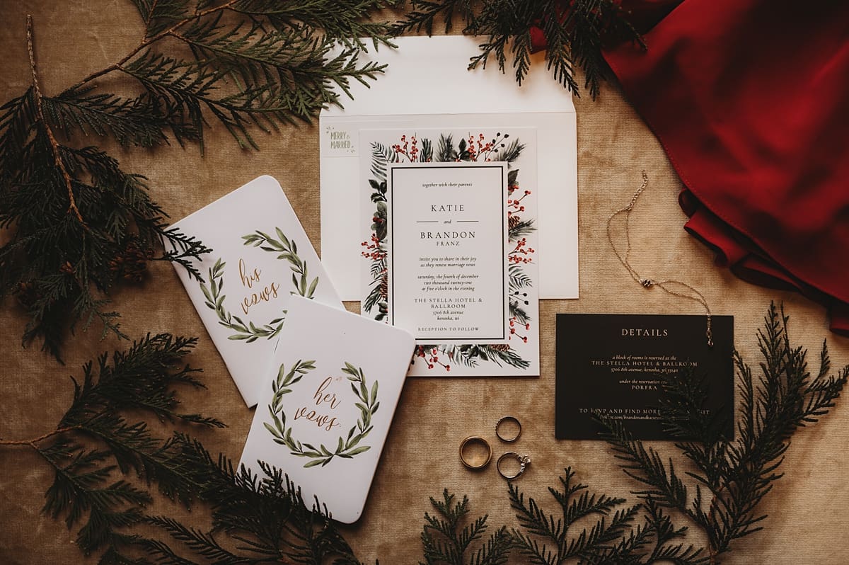 christmas themed wedding invitiations