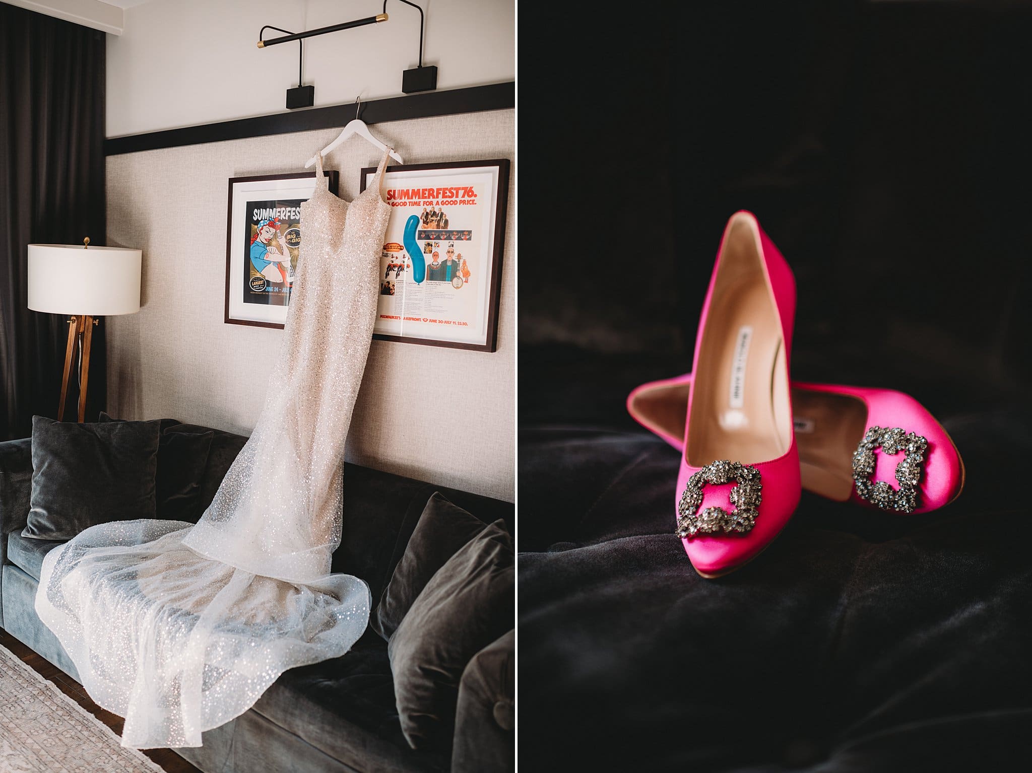 hot pink bridal heels