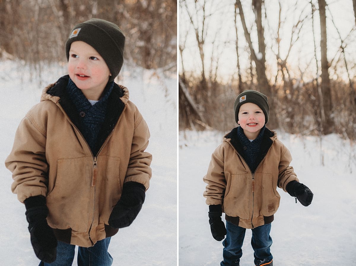kids apparel during wintery family photography