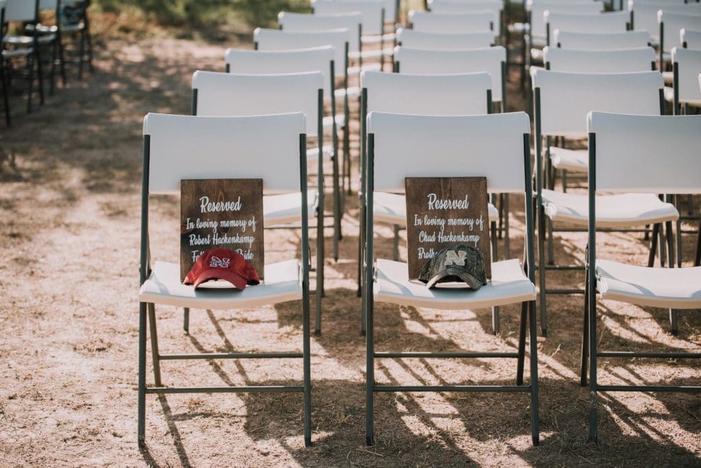 memorial seats at weddings for deceased family members