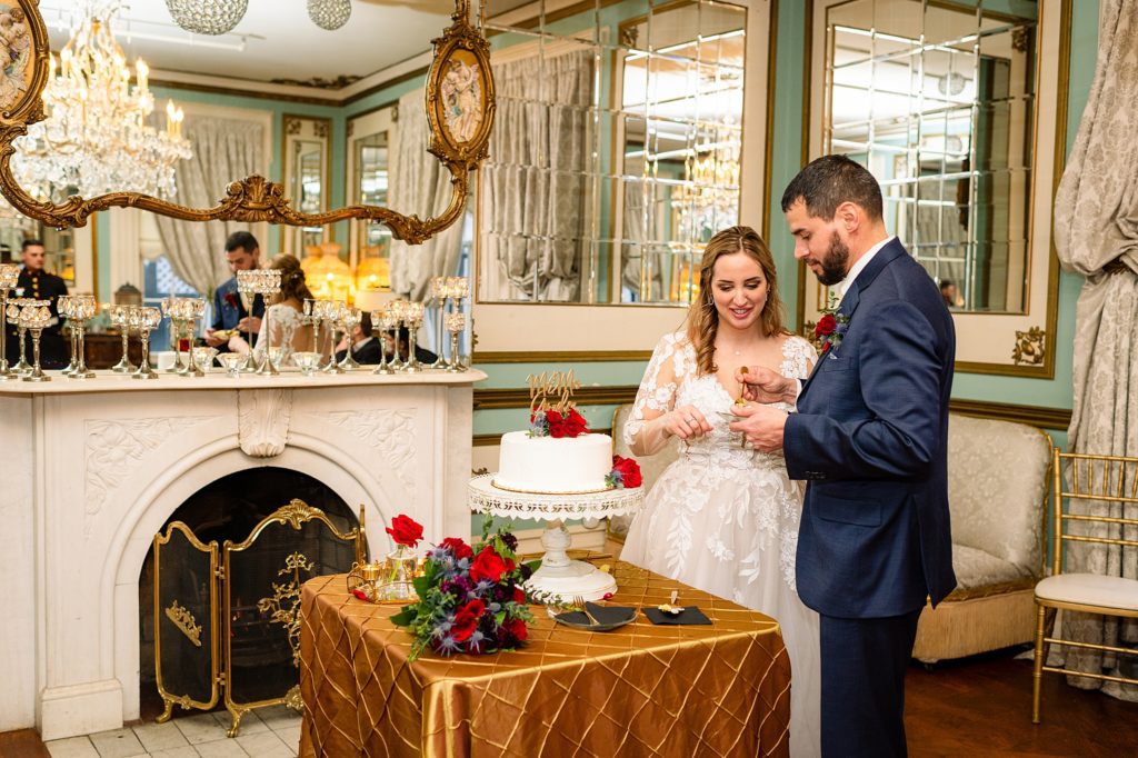 indoor wedding reception at maxwell mansion