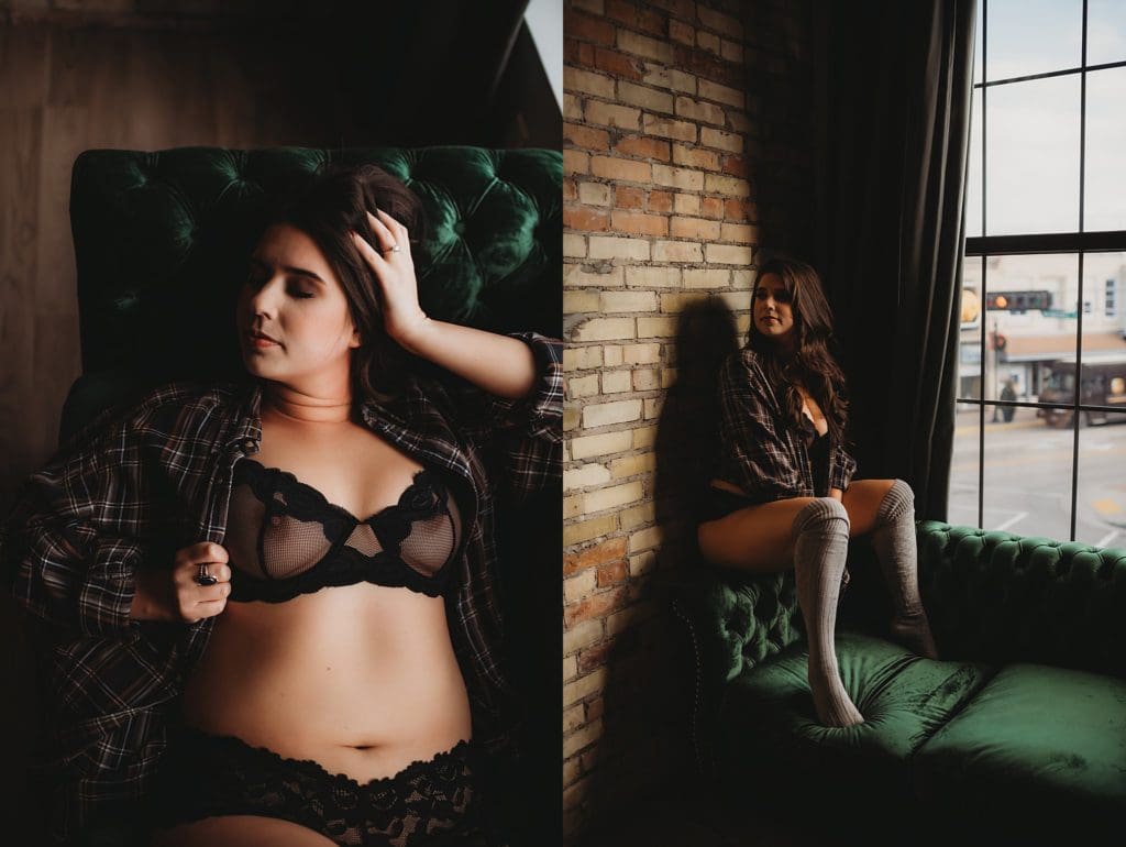 what to wear with flannel for boudoir session
