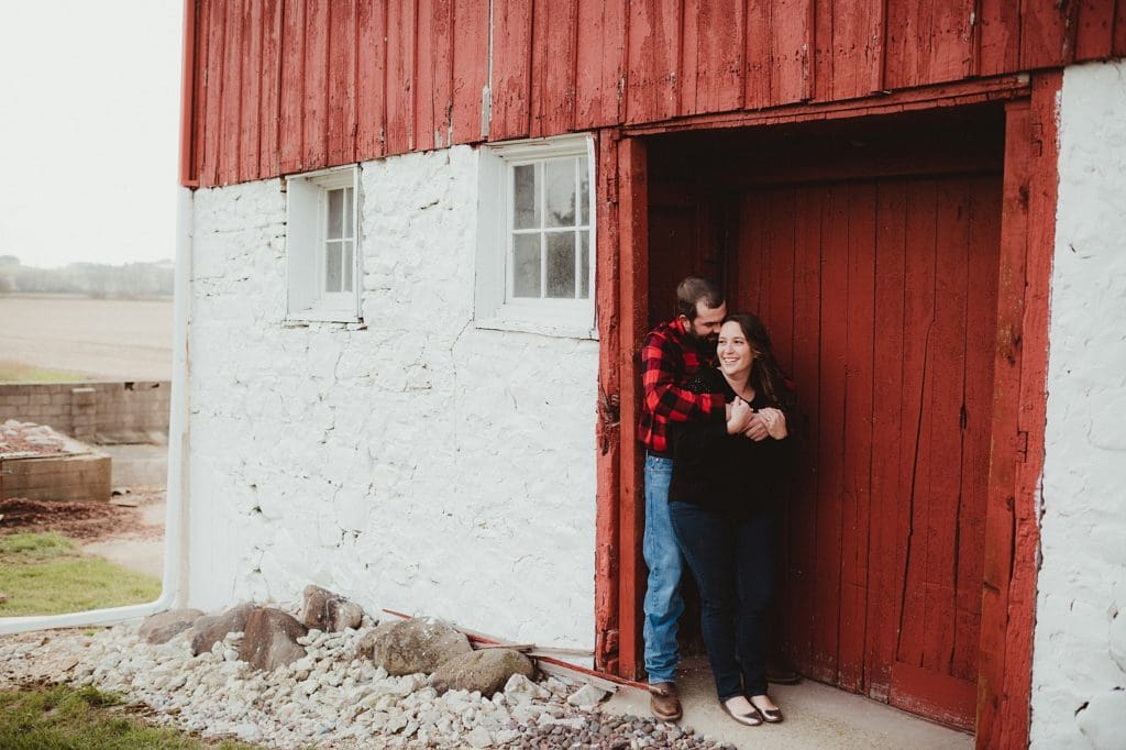 barn engagement session in wisconsin