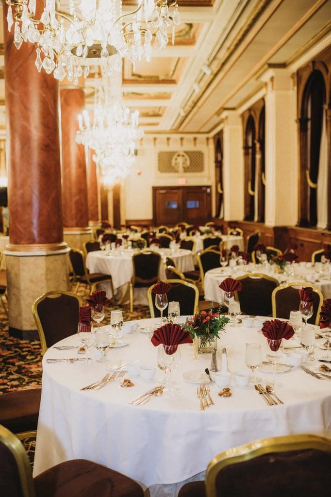 pfister hotel indoor wedding reception set up