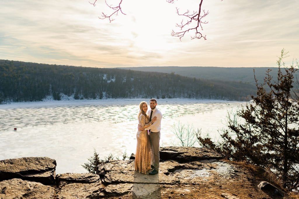 Winter Engagement Session at Devils Lake in Wisconsin