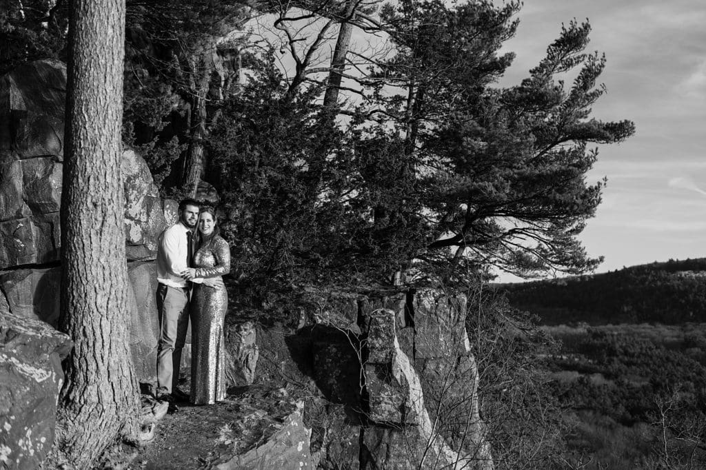 Winter Engagement Session at Devils Lake in Wisconsin